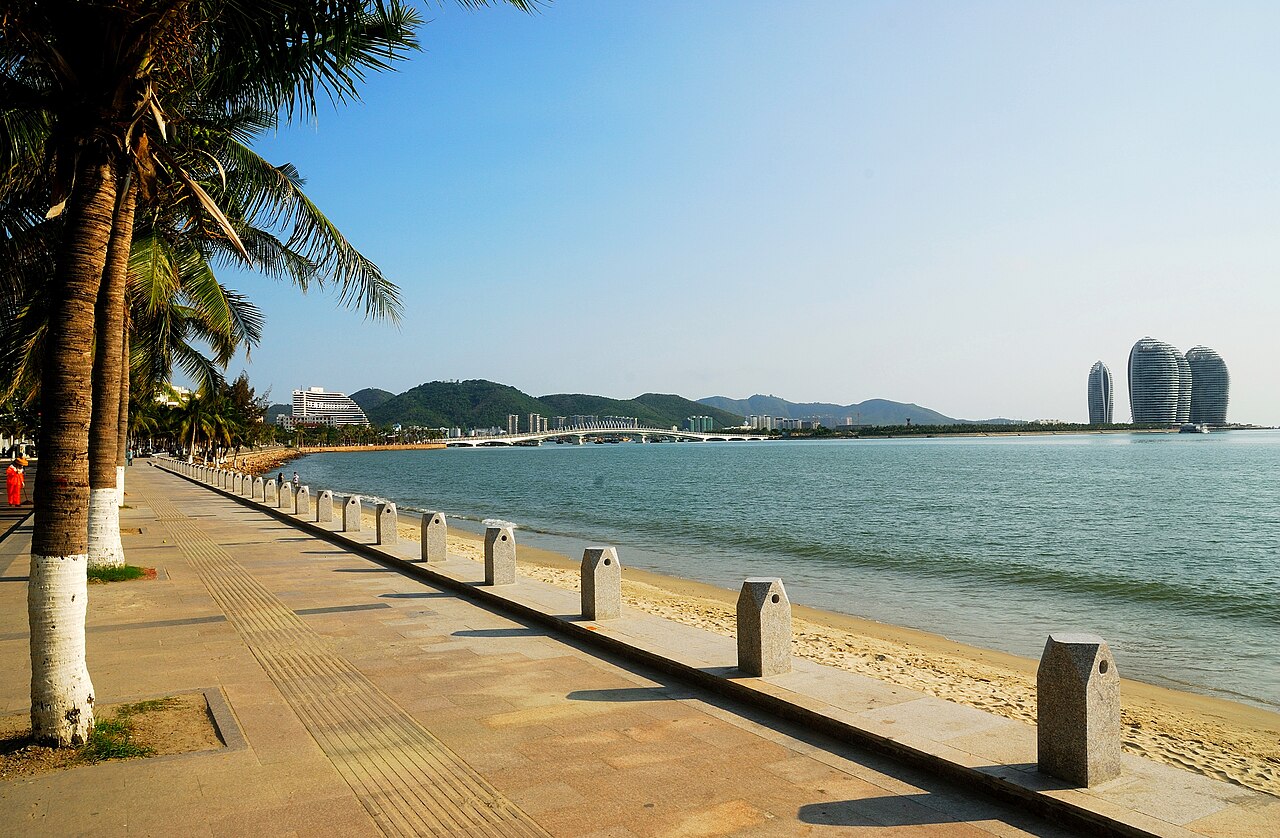 Sanya Bay coastline in Hainan